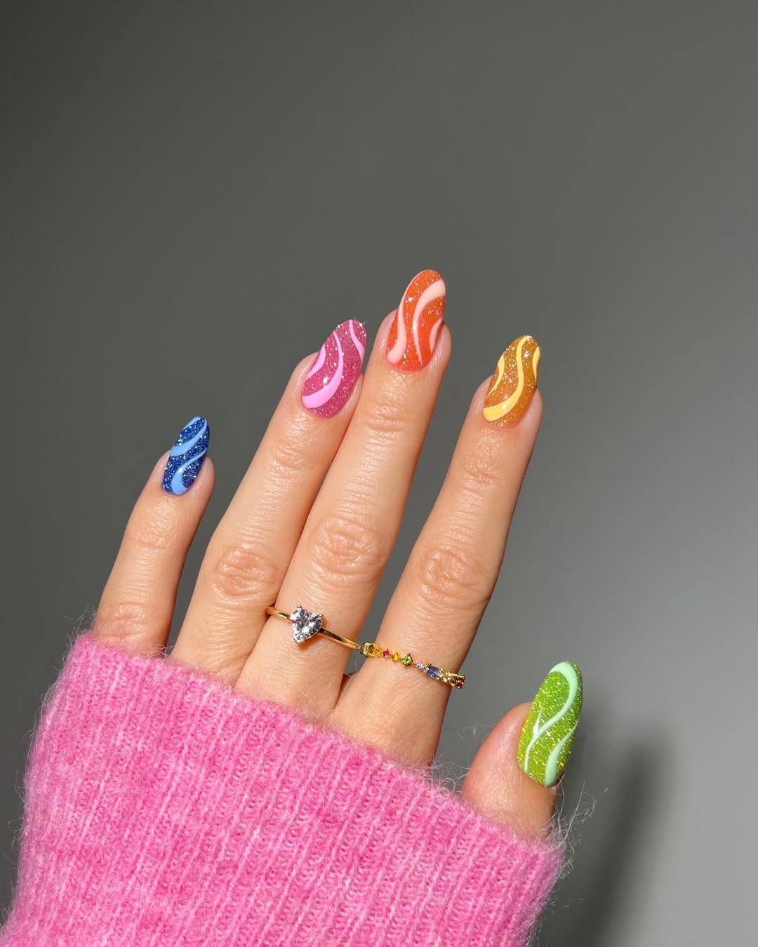 Colorful August Nails