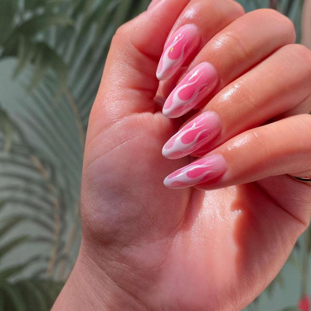 Pink White Flames