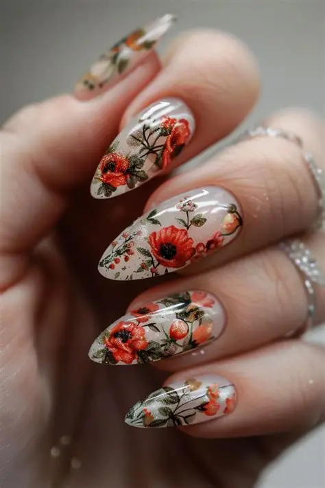 Floral Tribute Nails