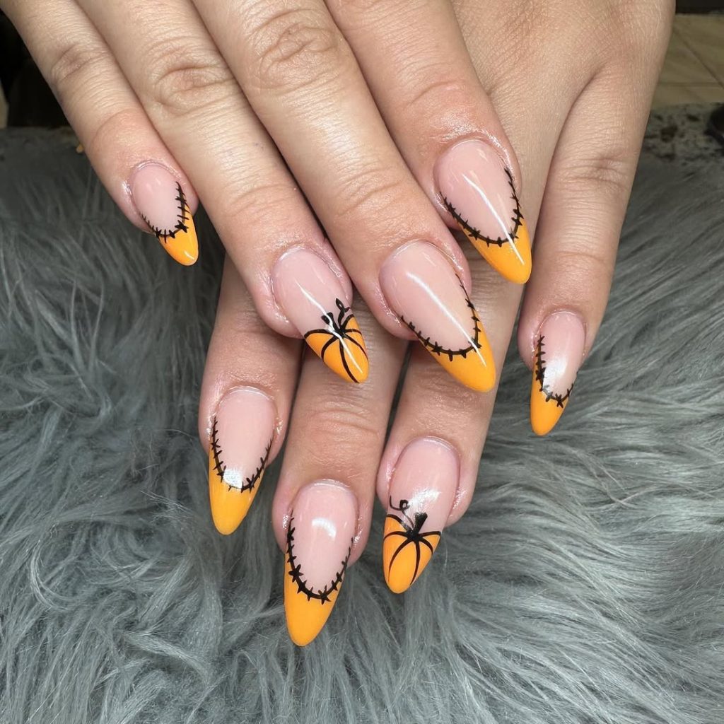 Pumpkin Design Nails