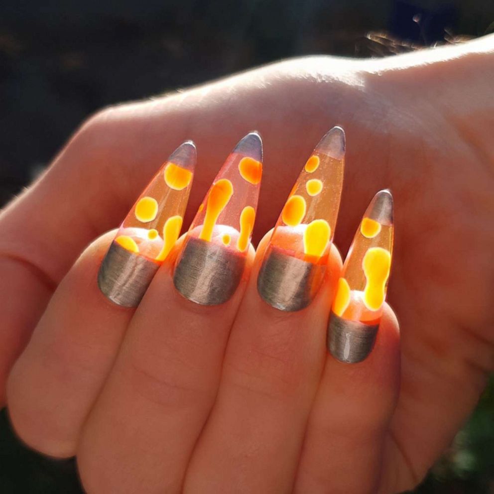 Lava Glowing Nails