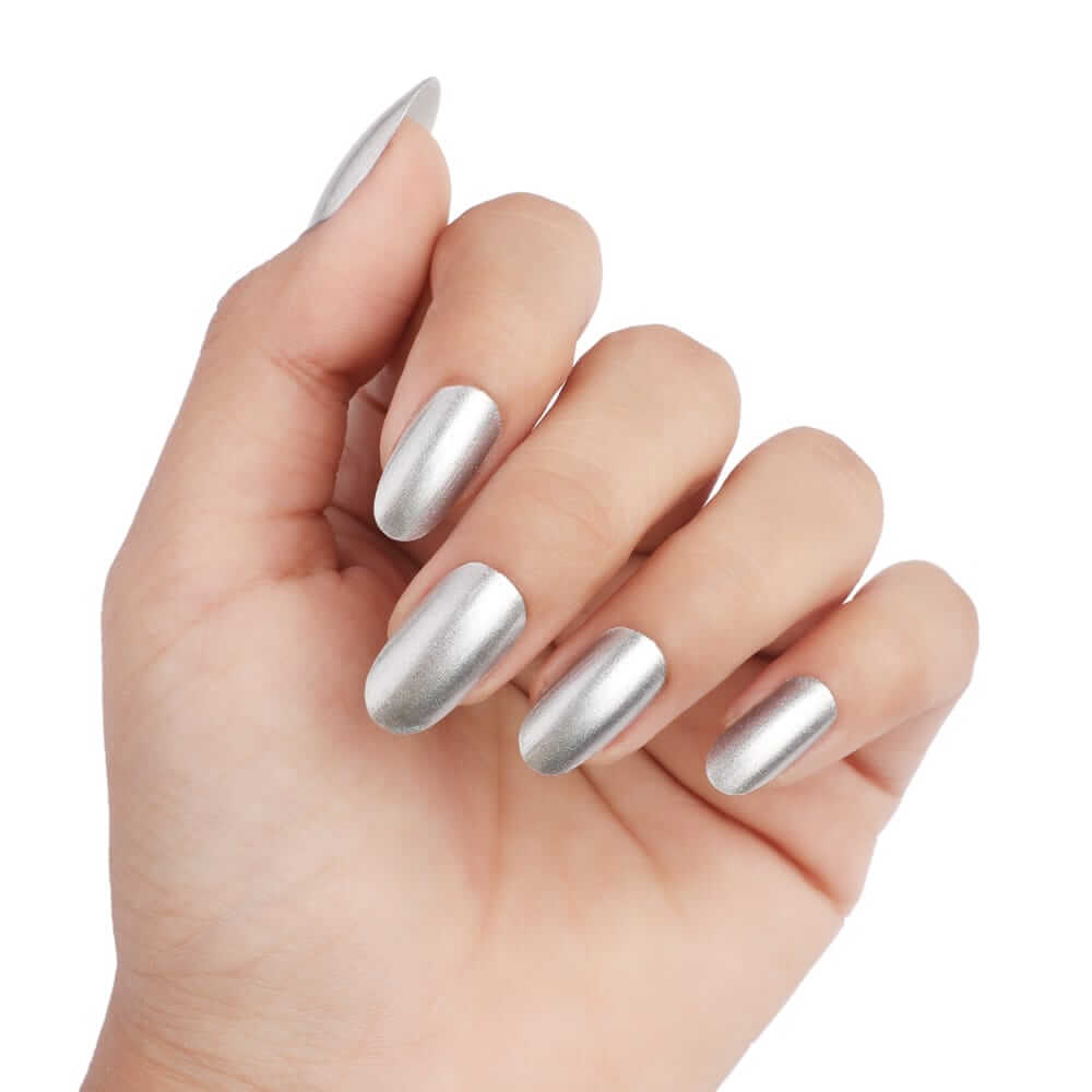 Shiny Silver Nails