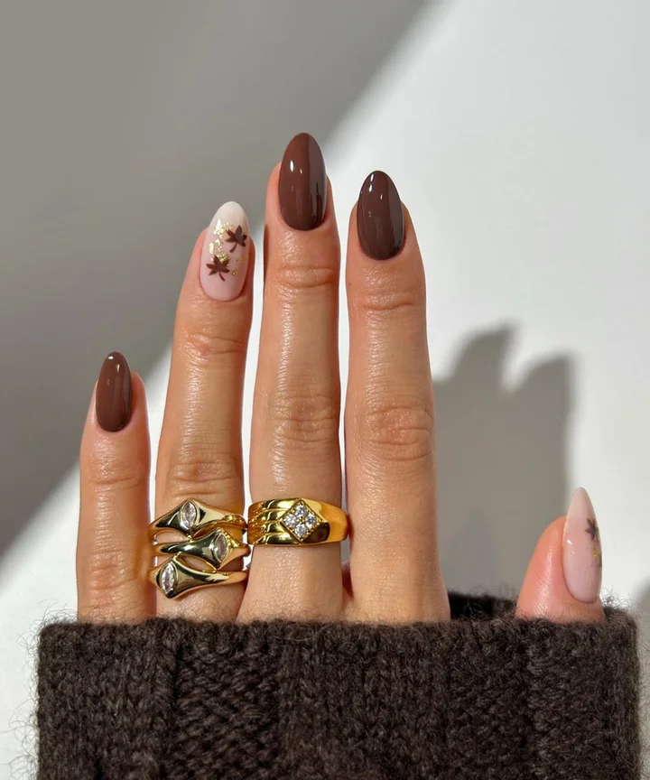 Rich Chocolate Brown Gel Nails
