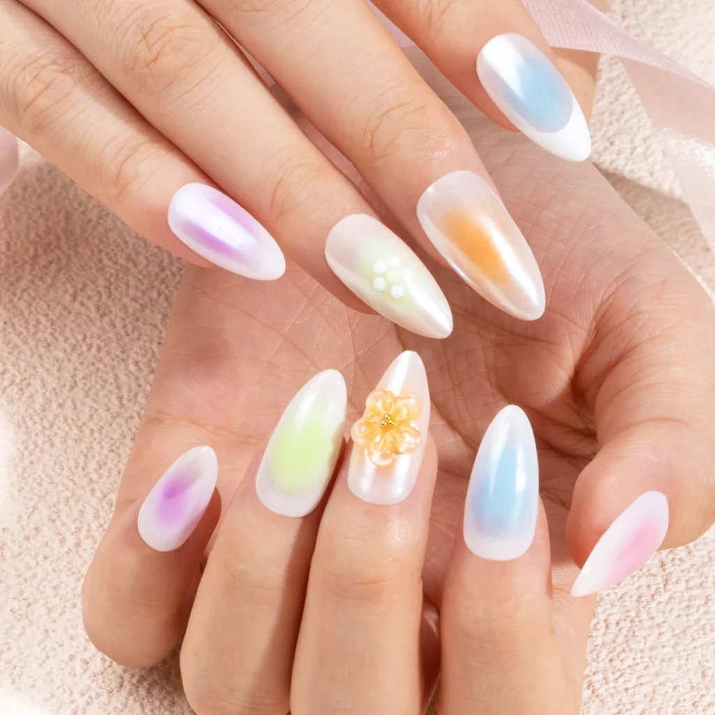 Dreamy Pastel Aura Spring Nails