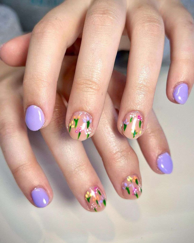 Lavender Floral Nails That Scream Fresh Spring Vibes