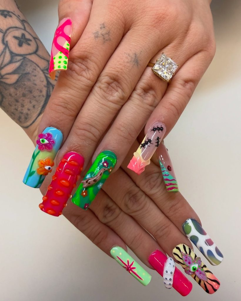 Maximalist Funky Nails That Go All Out