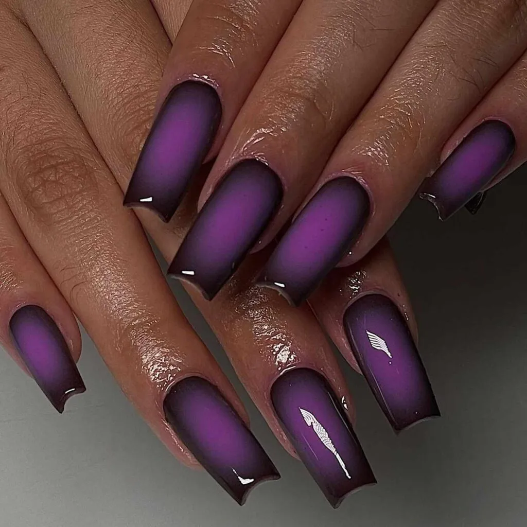 These Purple Ombre Nails Feel Bold and Mysterious