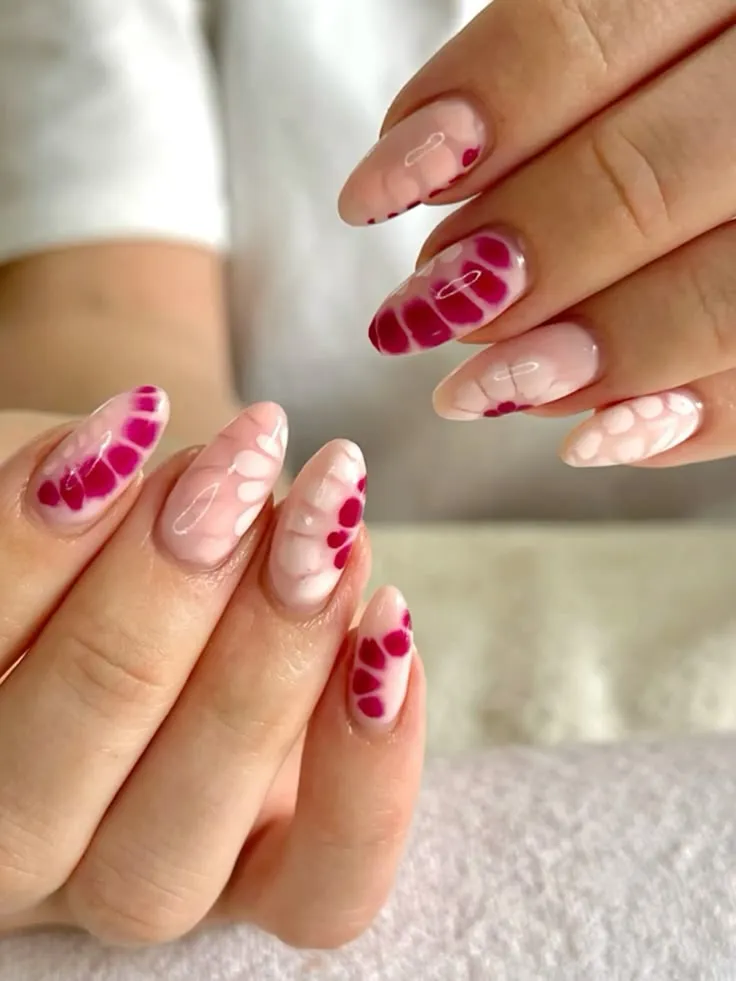 Pink Petal Bloom Nails