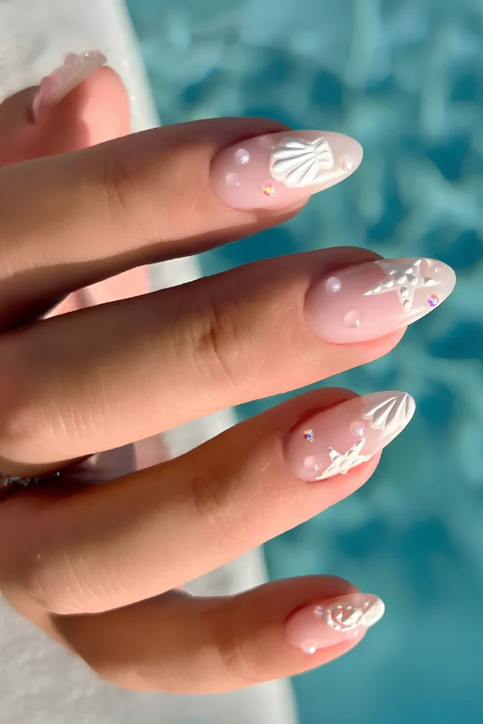 Ocean-Inspired Elegance That Makes These Classy Beach Nails Unforgettable