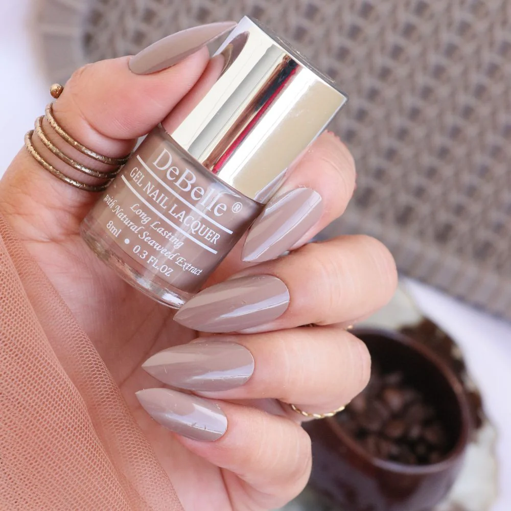 Soft Taupe Gel Nails