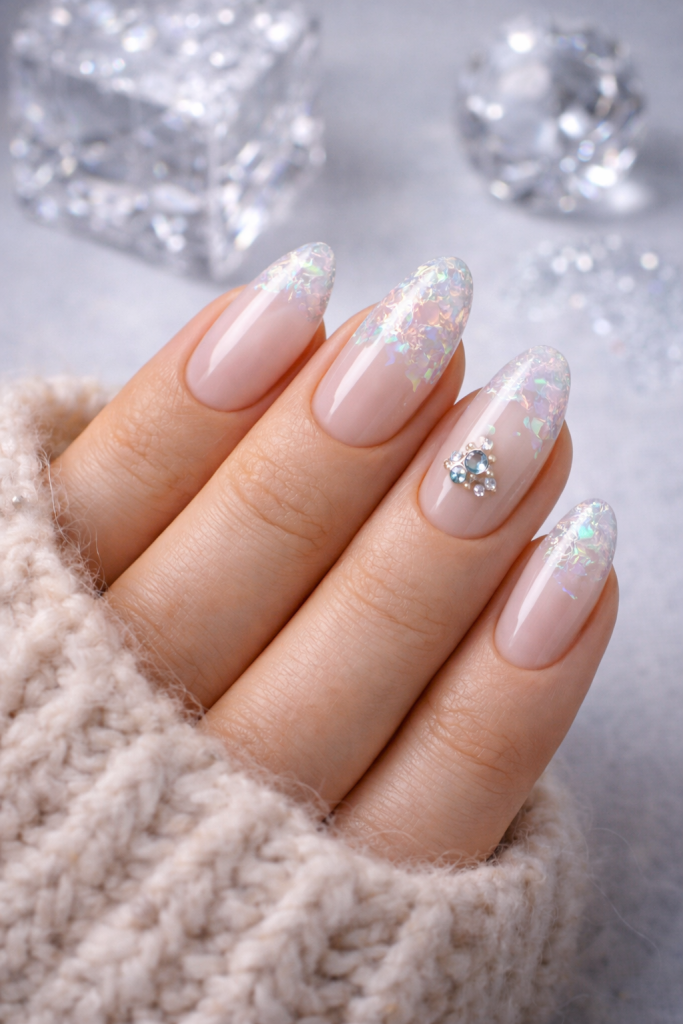Iridescent Ombre Nails That Sparkle Like Crystals