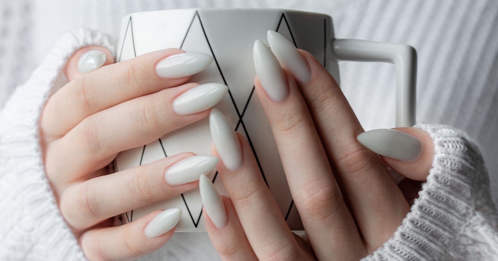 Classy Milky White Nails