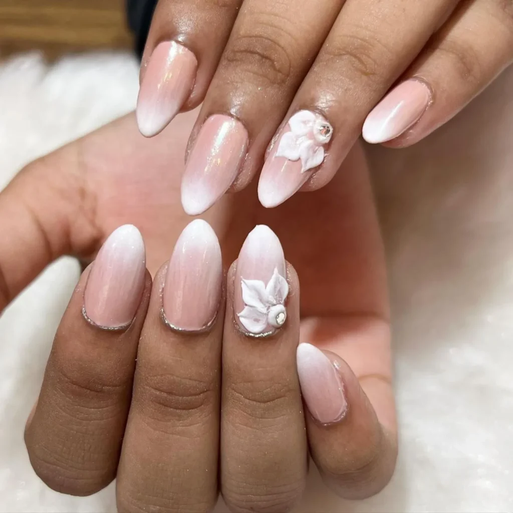 Soft Floral Ombre Nails That Feel Pure Elegance