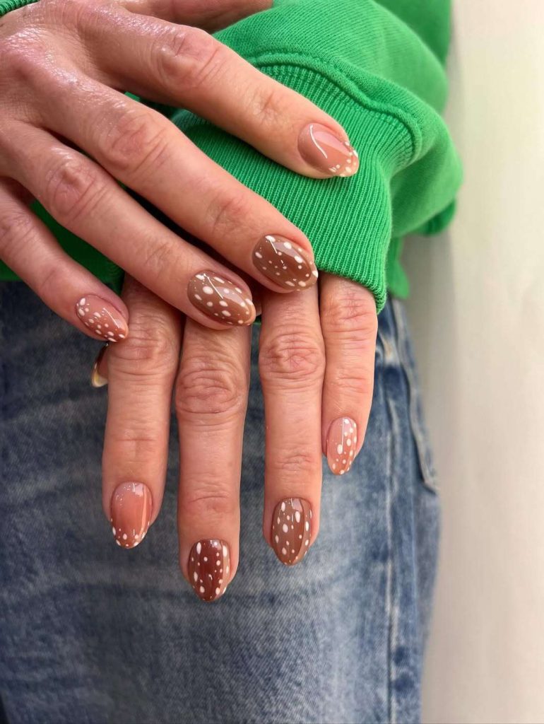 Mocha Dot Nails That Blend Cozy Vibes With Chic Style