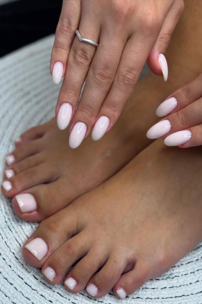 Matching Milky Nails That Look Clean and Put Together