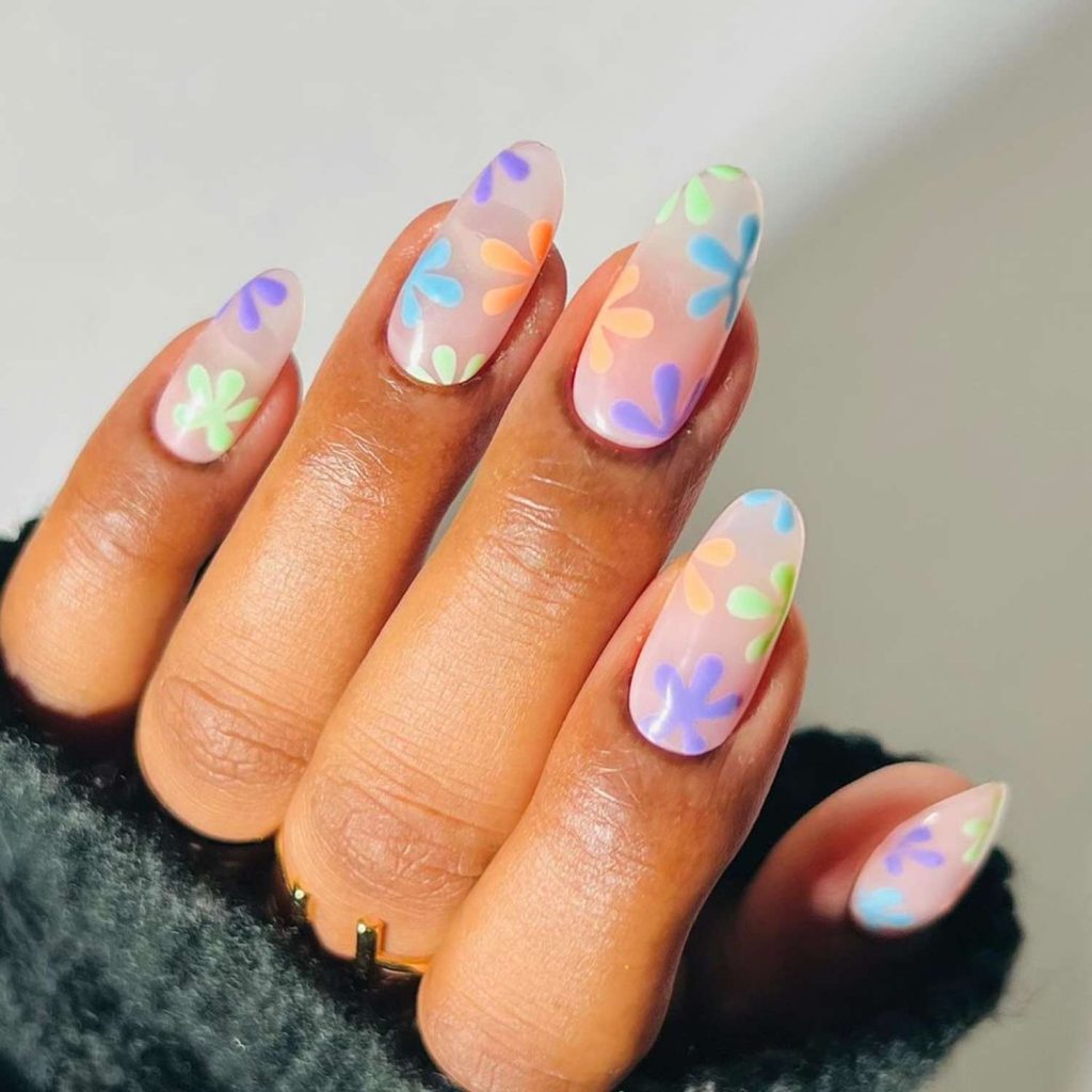 Pastel Flower Garden Nails