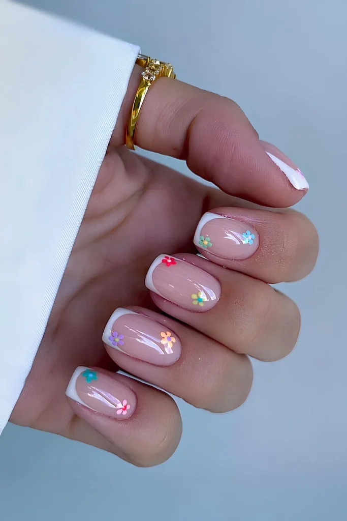 Floral French Tips That Feel Fresh and Delicate