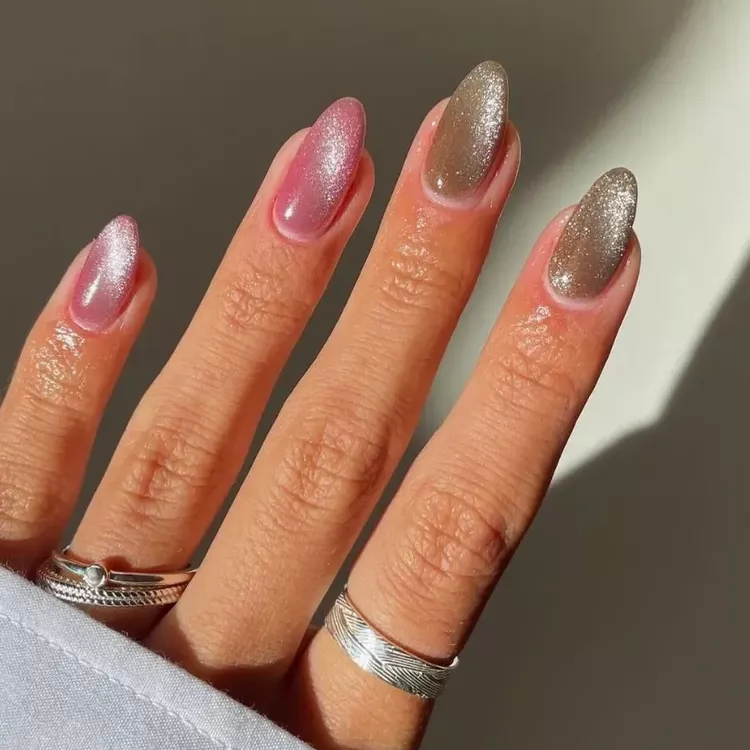 Shimmer Ombre Chrome Nails