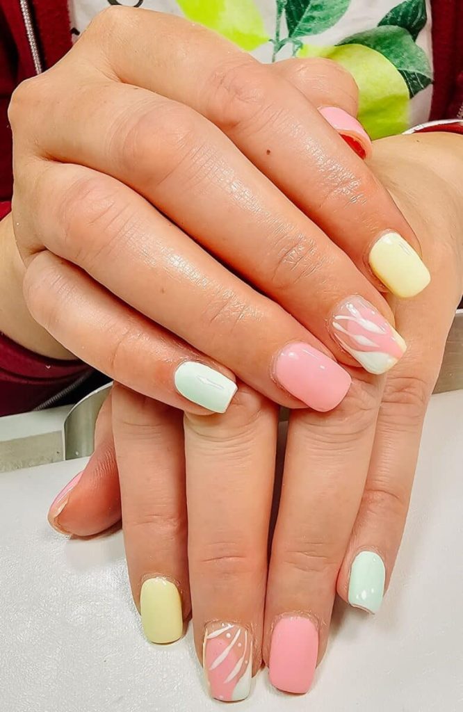 Pastel Mix Gel Nails