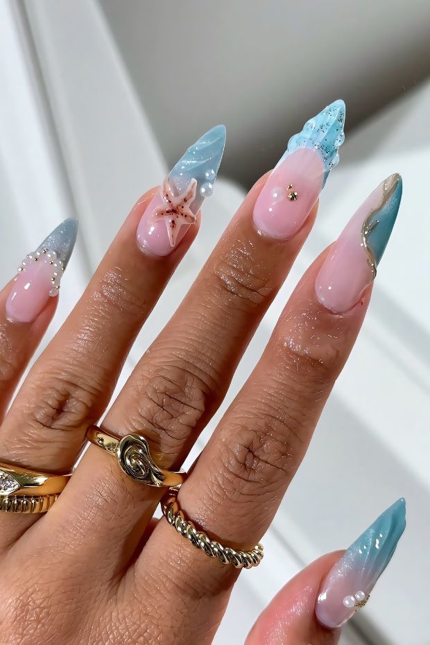 These 3D Beach Nails Turn Your Hands into Ocean Art