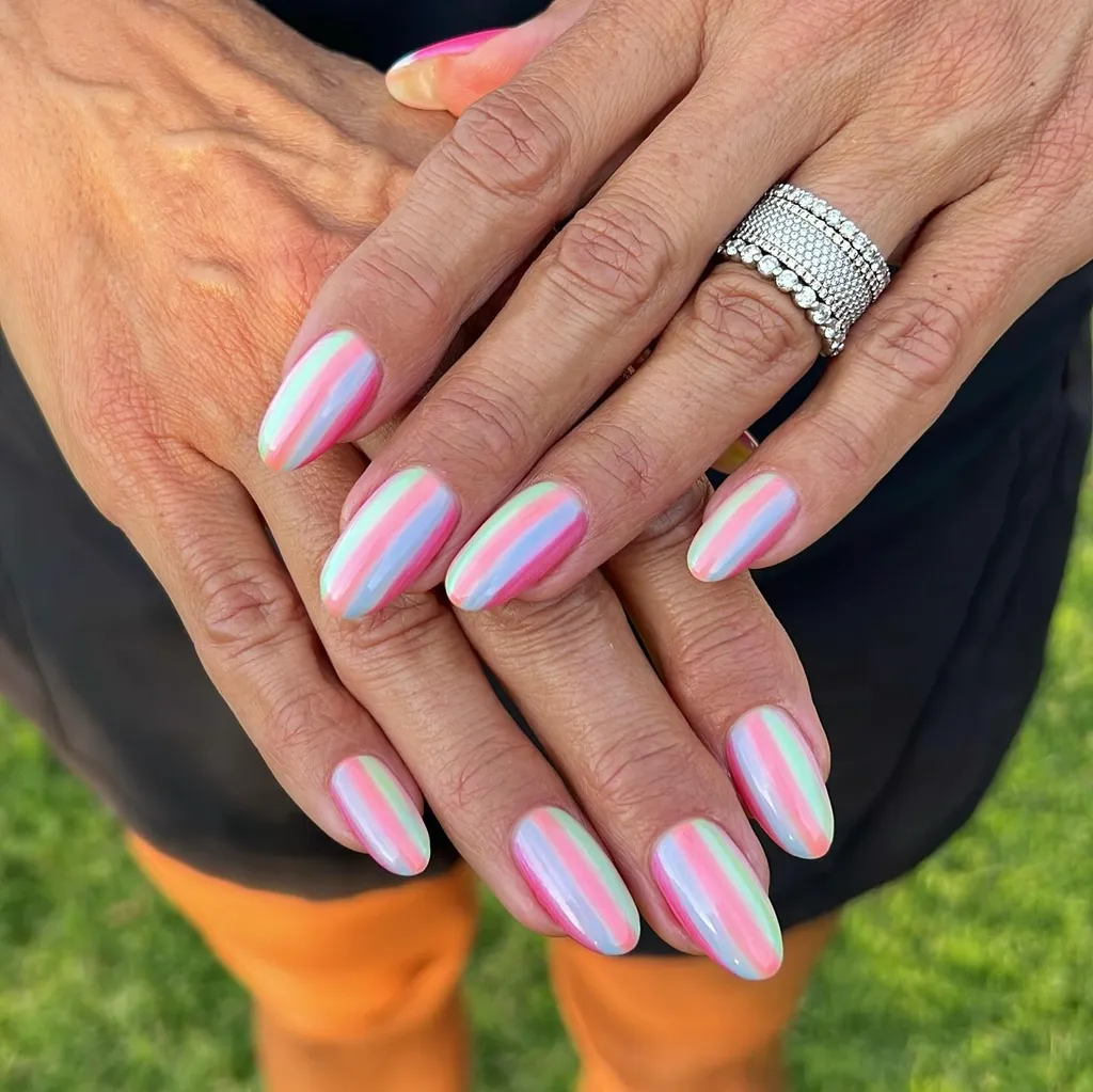 Candy Pastel Stripe Nails That Instantly Brighten Your Spring Look