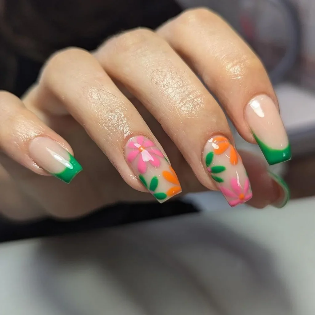 Bold Floral French Tips That Instantly Steal the Spotlight