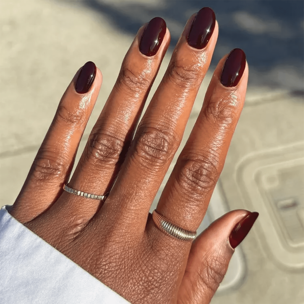 Deep Burgundy Gloss Nails