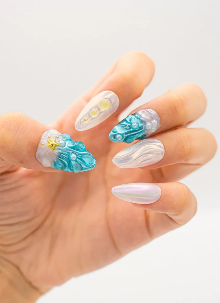 These Ocean Texture Nails Look Like Tiny Waves on Your Fingers