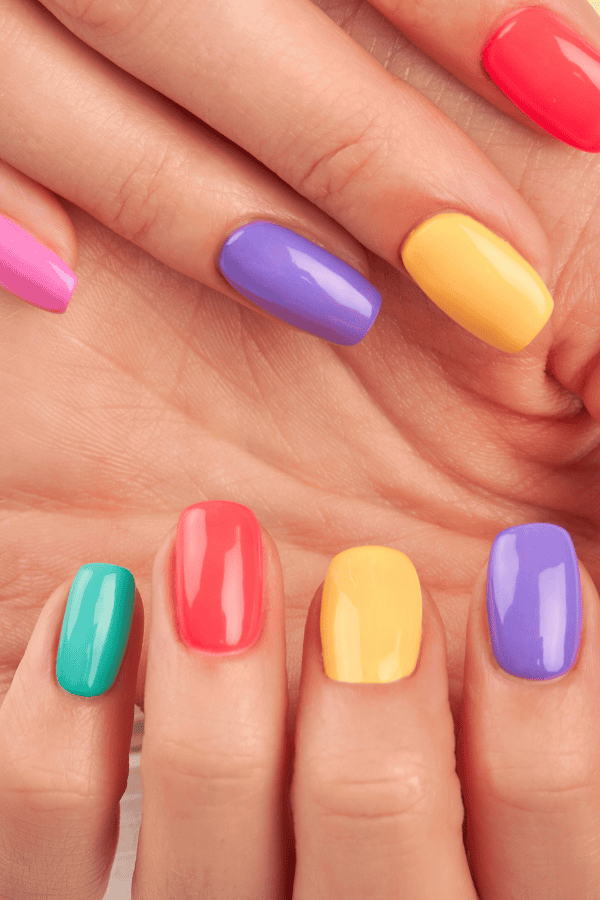 Colorful Pastel Spring Gel Nails
