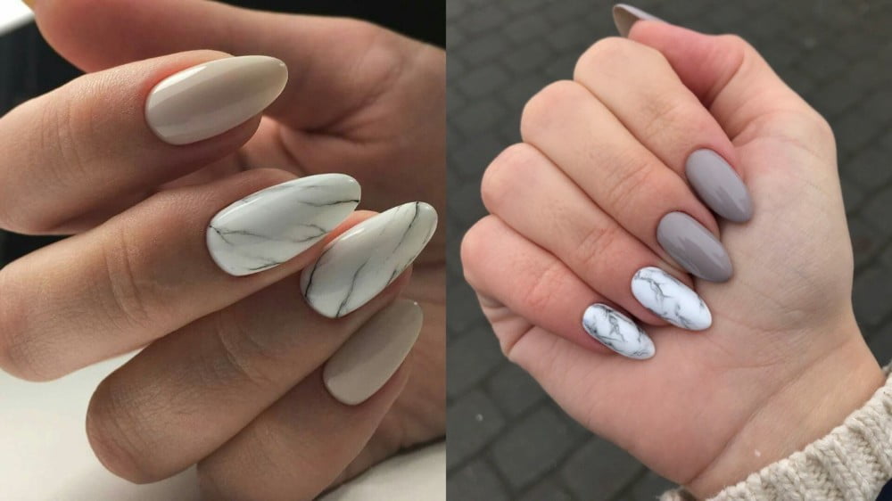 Chic Marble Almond Nails That Look Classy