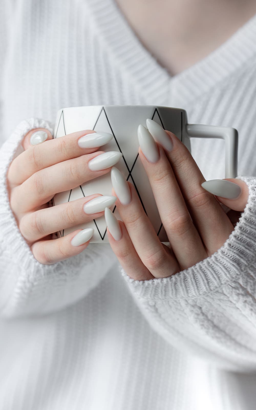 Elegant Milky White Nails
