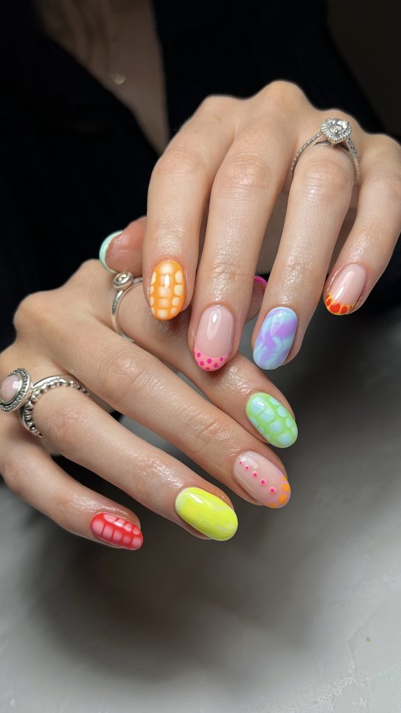 Colorful Pop Art Mix Nails