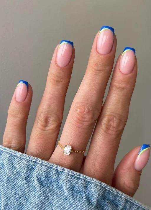 Double Line French Tip Nails