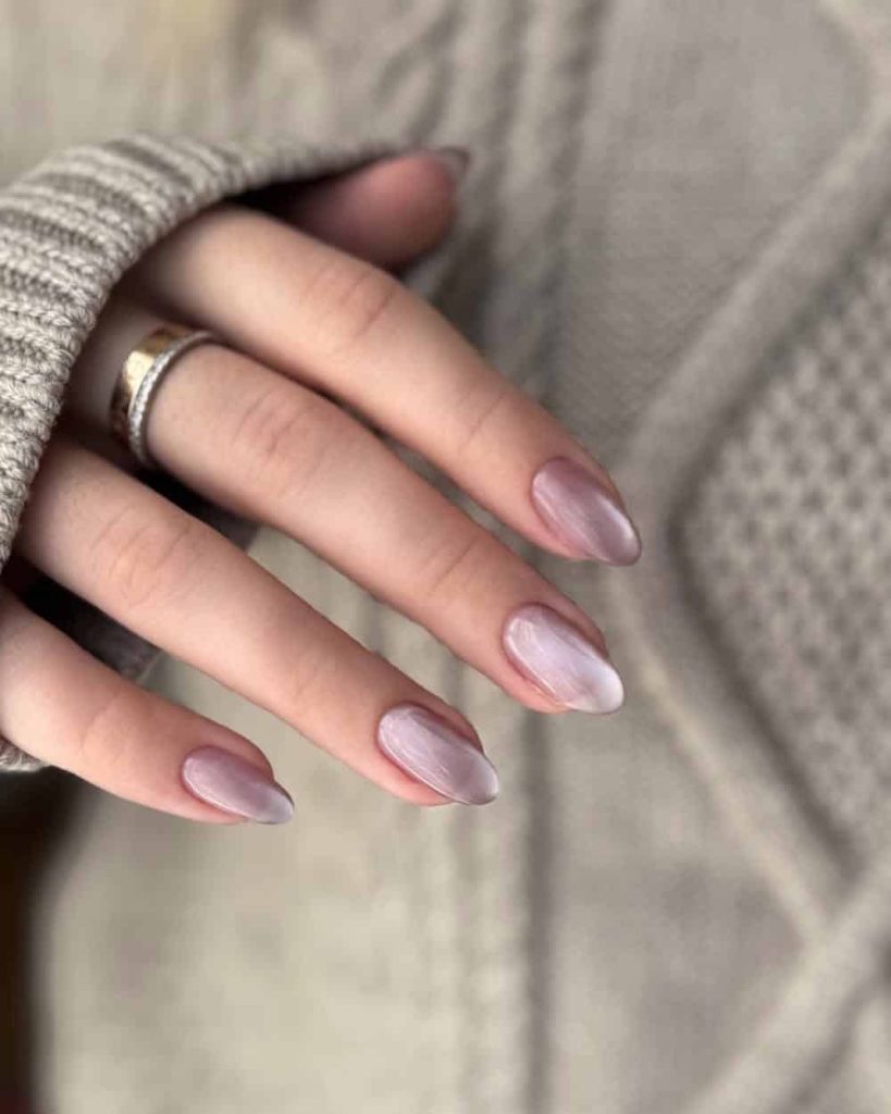 Soft Mauve Sheen Nails That Glow With Quiet Luxury