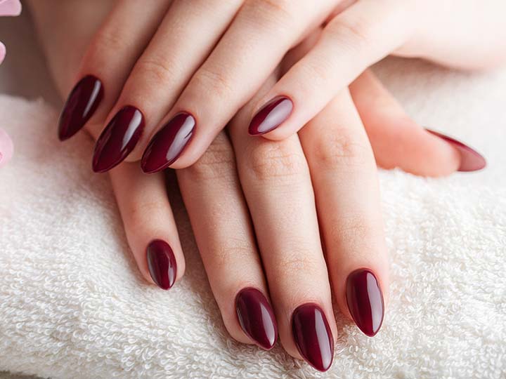 Deep Burgundy Gel Nails for a Bold Elegant Look